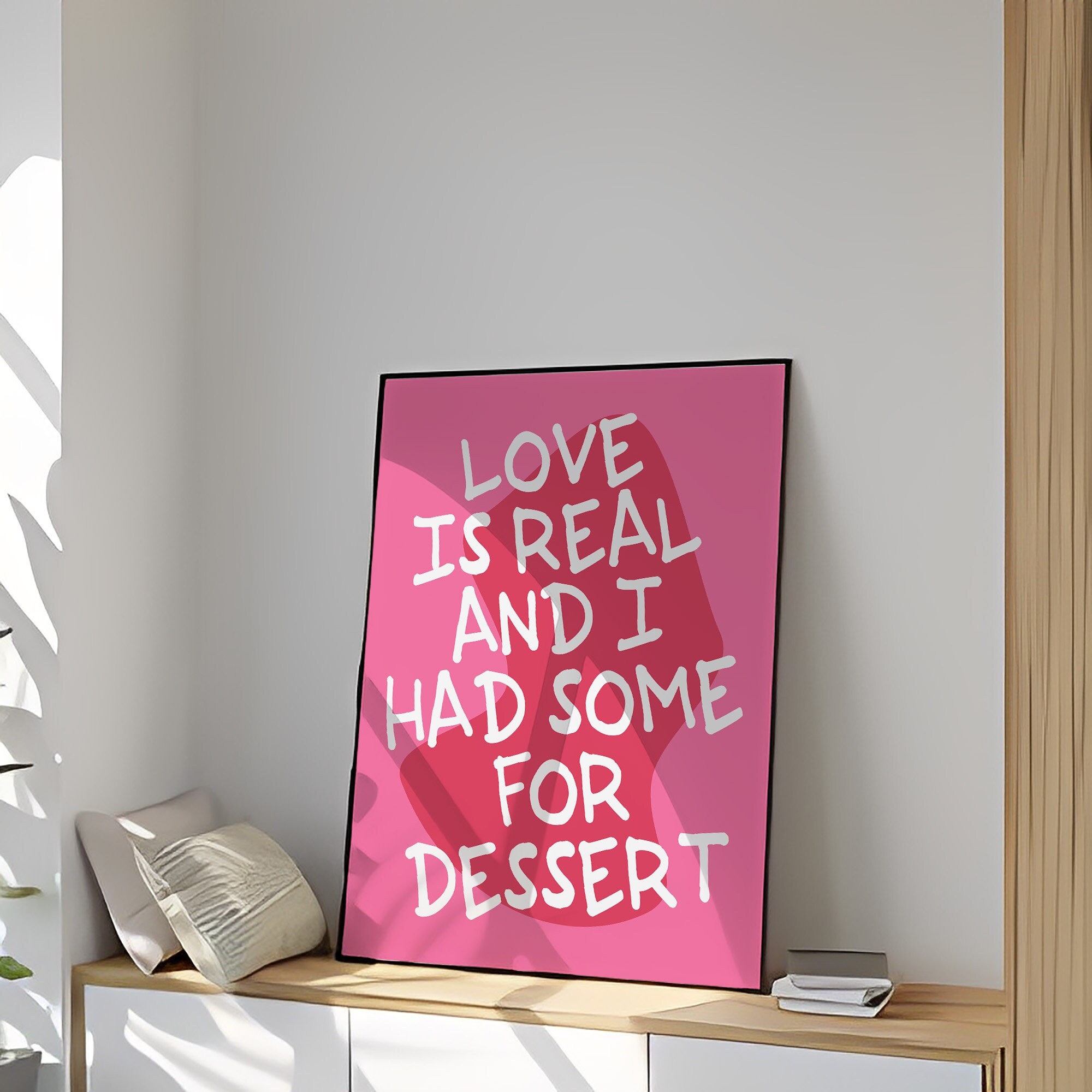 Maximalist, Vivid Pink Colourful 'love is Real' Typography Poster, Funky  Art, Gustaf Westman, Eclectic Home Decor, INSTANT Digital Wall Art 