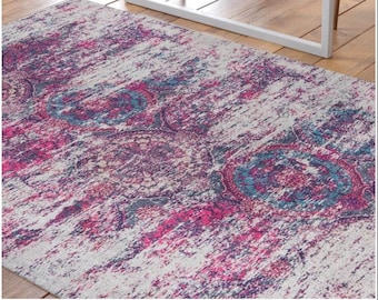 Turkish Rug 8x10, Vintage Looking Rug, Purple Rug, Gift for Home, Decorative Area Rug, Rug For Living Room, Boho Decor Rug, Carpet, (AL104)