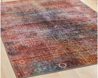 Vintage Turkish Oushak Rug 8x10, Colorful Oriental Area Rug
