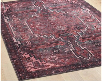 Purple Oushak Style Rug 8x10, Oriental Boho Decor