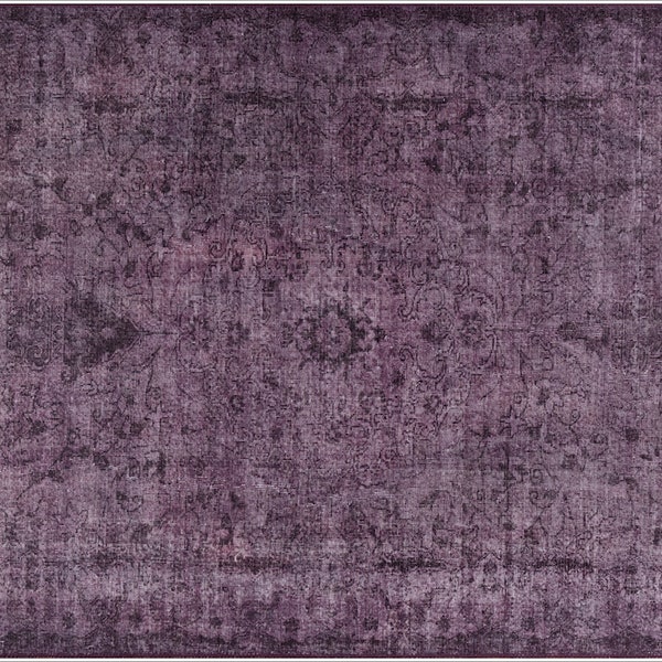 Turkish Rug 10x13, Palace Size Rug, Purple Oushak Rug, Vintage Oriental Looking Rug, Rug For Living Room, Boho Decor Rug, Carpet, (BA28)