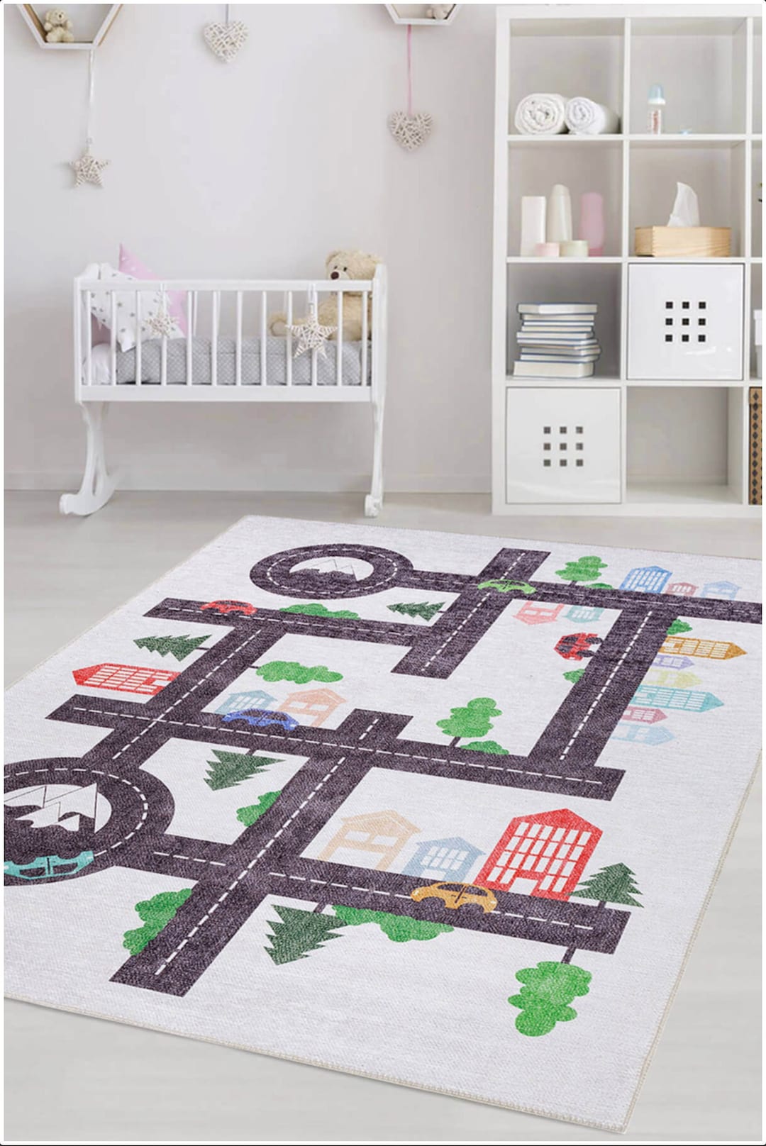 Nursery Rug Boy Nursery Rug Girl Roads and Houses Nursery Etsy