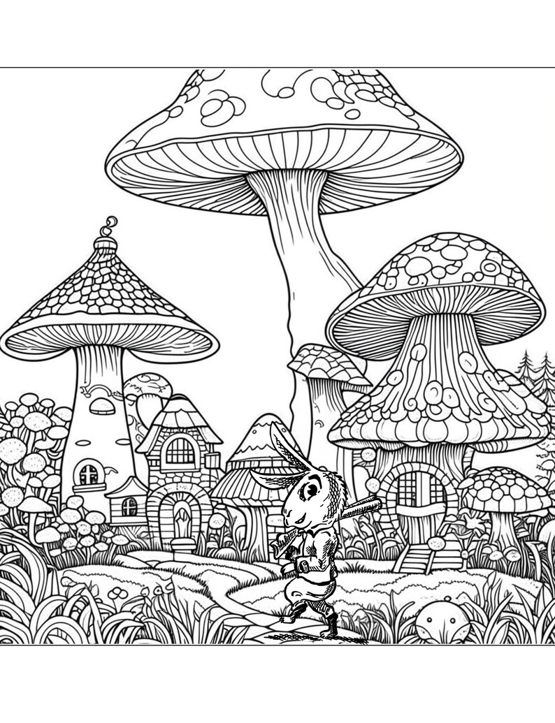 Fantasyland Coloring Pages for Adults With Angels, Castles, Kingdoms