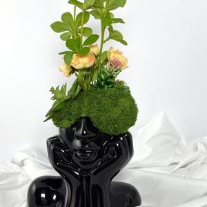 Black Head/Green Succulents