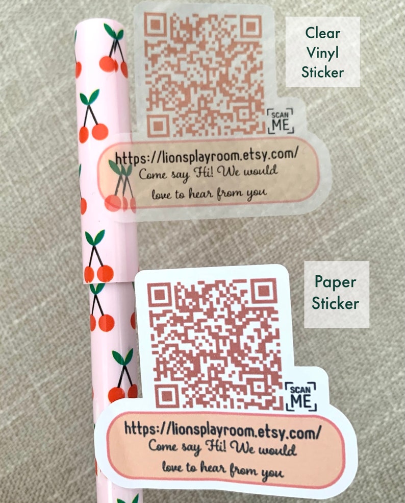 QR Code Sticker, Set of 48 Pieces, Custom Printed QR Code Stickers for