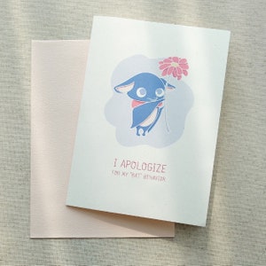 Przepraszam za moje „nietoperzowe” zachowanie, słodka kawaii ilustracja
