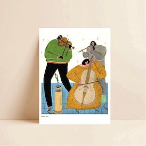 Gracias postal, hermosa ilustración de arte