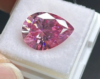 Pink Moissanite Pear Cut  Loose Moissanite GRA Certified Gemstone All Sizes