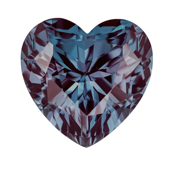 Heart Cut Lab Grown Alexandrite Faceted Loose Gemstone Color Changing Lab Created Alexandrite All Sizes