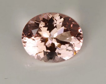 Morganite Oval Cut Lab Grown Faceted Loose Peach Morganite Gemstone All Size