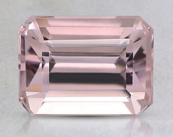 Pink Morganite Emerald Cut Loose Lab Grown Faceted Gemstone All Sizes