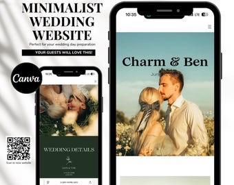 Canva Wedding Website Template: Mobile Digital Invitation (Digital Download)