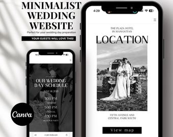 Canva Wedding Website Template: Mobile Digital Invitation (Digital Download)