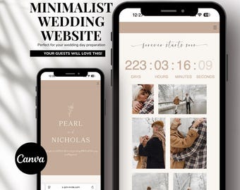 Canva Wedding Website Template: Mobile Digital Invitation (Digital Download)