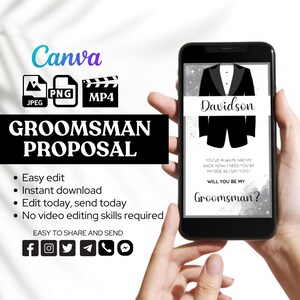 Vídeo de proposta de padrinho, você será meu padrinho / padrinho, proposta de padrinho de animação digital, cartão eletrônico engraçado de padrinho / padrinho