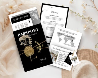 Landkarte Vorlage mit Tag rsvp Printable Passport Hochzeitseinladung Reise Hochzeitseinladung JA8