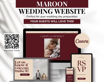 Canva Wedding Website Template: Mobile Digital Invitation (Digital Download)
