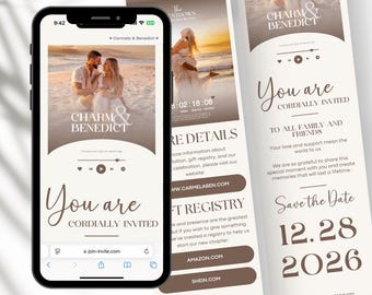 Canva Wedding Website Template: Mobile Digital Invitation (Digital Download)