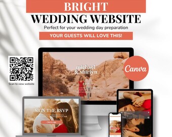 Canva Wedding Website Template: Mobile Digital Invitation (Digital Download)