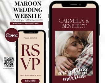 Canva Wedding Website Template: Mobile Digital Invitation (Digital Download)