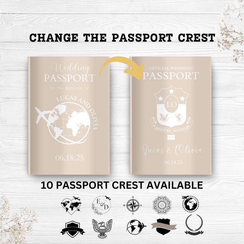 Destination Wedding Passport Invitation Template: Printable Boarding ...