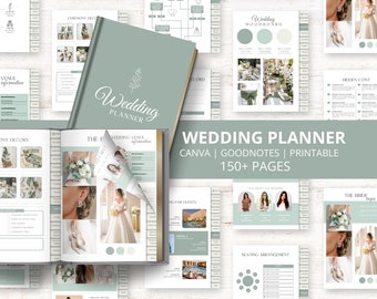 200+ Page Canva Wedding Planner Template Bundle, Wedding Planner,Wedding Itinerary,Wedding Planning Book,Wedding Planning Checklist,Binder
