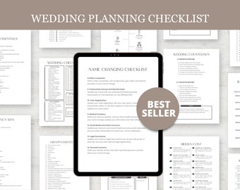 Wedding Planning Checklist: Editable Canva Template (Digital Download)