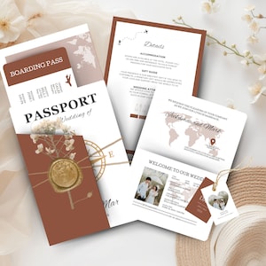 Destination Wedding Invitation, Boarding Pass Invitation, Printable Passport Wedding Invitation, Travel Theme Wedding, Template Download
