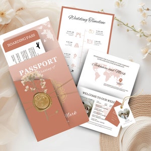 Wedding Passport Invitation Template Destination Template Boarding Pass Invitation Wedding Invite Save the date Card Passport Template