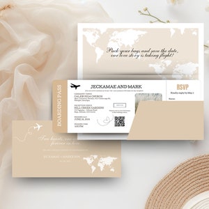 Hochzeitspass Port-Einladung Vorlage Ziel Vorlage Bordkarte Einladung Hochzeitseinladung Speichern Sie das Datum Karte Passport Vorlage JA2