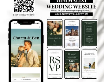Canva Wedding Website Template: Mobile Digital Invitation (Digital Download)