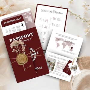 Bestimmungsort Hochzeitspass Hochzeitseinladung , Bordkarte, Passport Einladung Einladung Passport Einladung zur Hochzeit VORLAGE JA5