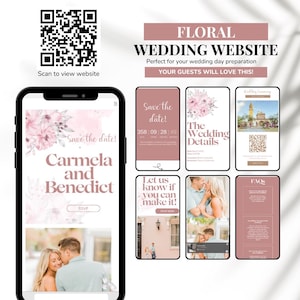 Wedding Website Canva, Digital Wedding Mobile, Mini Website Invite, Responsive Digital Wedding Invitation, Online Wedding Rsvp Information