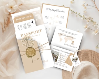 Wedding Passport Invitation Template Destination Template Boarding Pass Invitation Wedding Invite Save the date Card Passport Template JA2