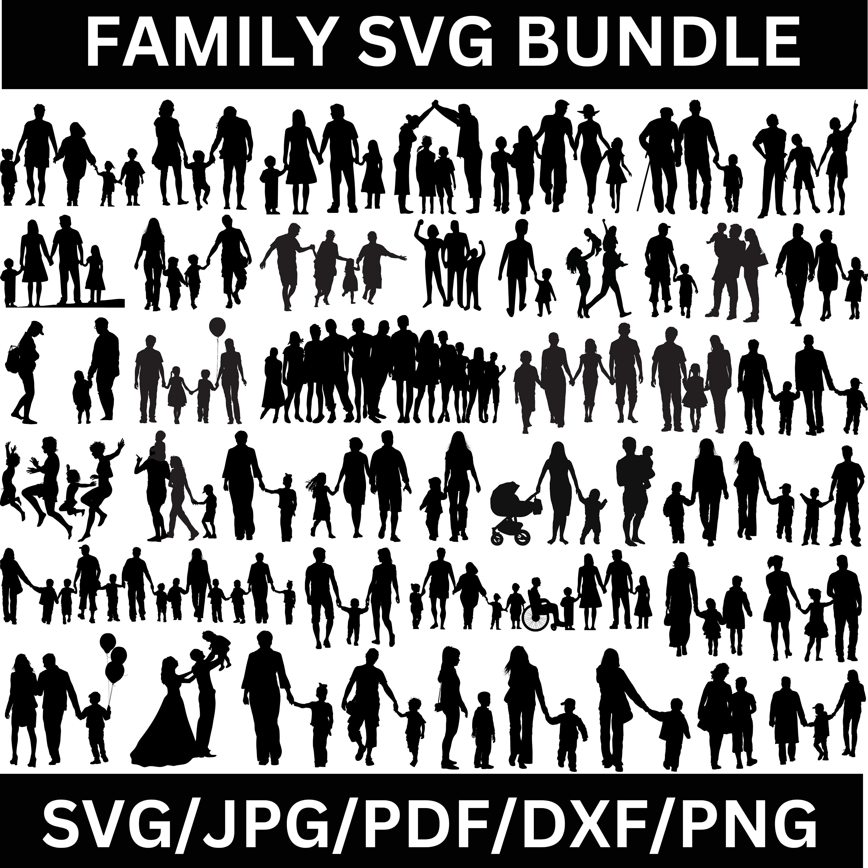 White Family Silhouette Png