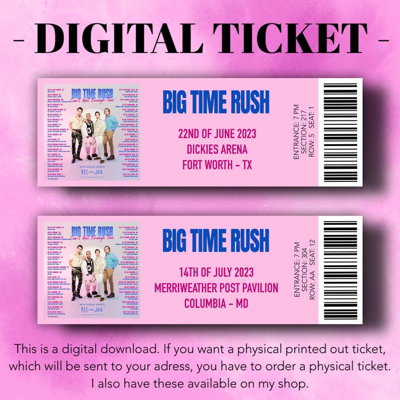 Digital Custom Big Time Rush Can't Get Enough Tour Etsy Hong Kong
