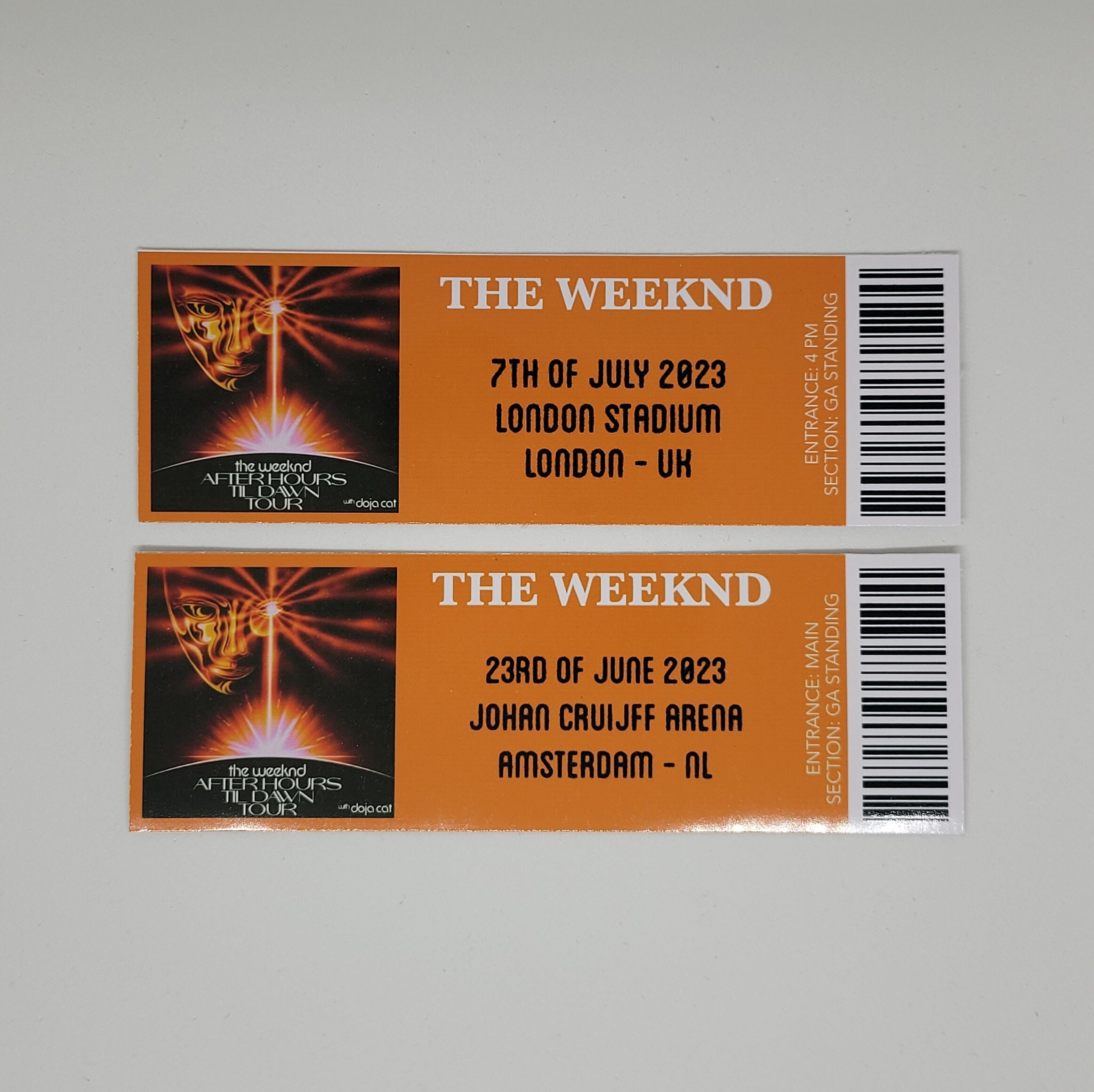 Physical Custom the Weeknd After Hours Til Dawn Souvenir Concert Ticket Etsy Australia