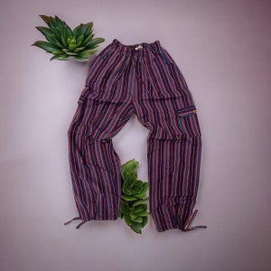 Size SMALL, Hippie Boho Pants . Cotton Breathable Comfortable Pants, Unisex Trousers, Yoga Pants, Travel Pants, Lounge Cargo Pants