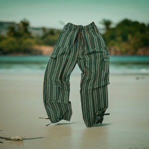 TAMANHO GRANDE, Calça Hippie Boho. Calças confortáveis de algodão respirável, calças unissex, calças de ioga, calças de viagem, calças cargo para relaxar.