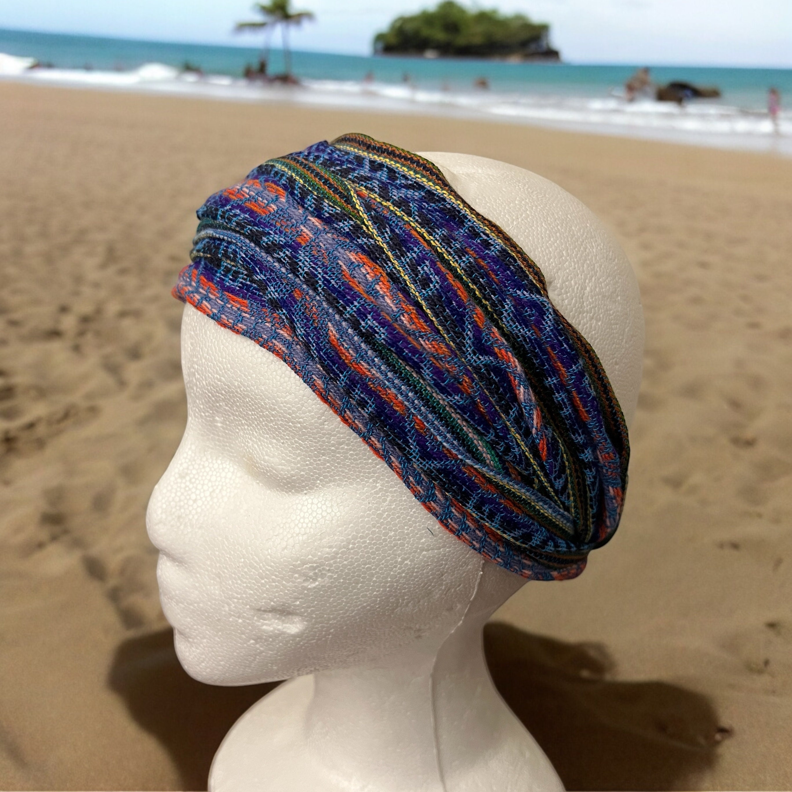 Handmade Peruvian Boho Hippie Yoga Headband - Wide, Soft  display picture 2