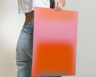 Orange Aura Farbverlauf Kunstdruck | Moderner minimalistischer Dekor (Digitaler Download)