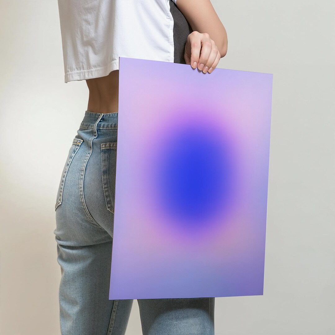 Purple Aura Gradient Art Print | Minimalist Home Decor (digital ...
