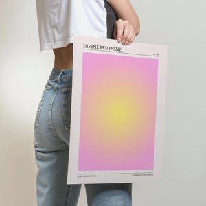 Feminine Energy Poster, Pink Gradient Print, Pink Aura, Spiritual Wall Art, Aura Print, Angel Numbers, Home Decor, DIGITAL DOWNLOAD