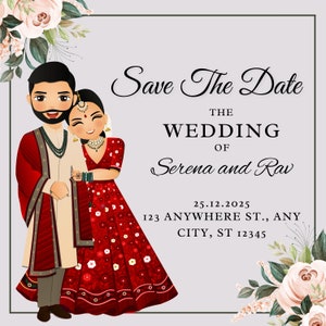 Digital Punjabi Sikh Hindu Indian Wedding Invitation, Save the Date, invite