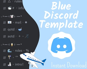 Discord Serr Template Aesthetic Blue Discord Vorlage für Twitch Streamer Kawaii Discord Vorlage für Twitch Streamer