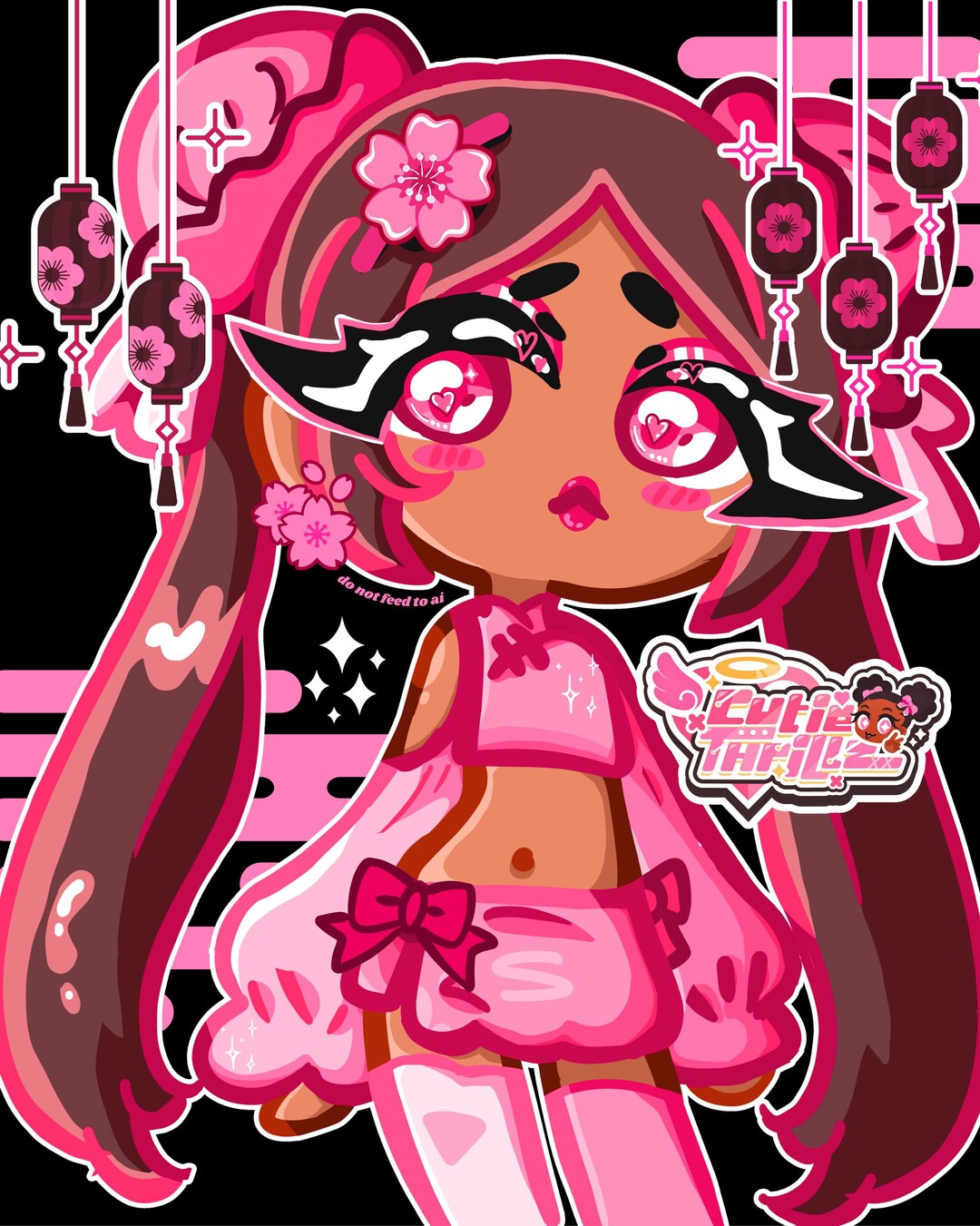 Cute Pink Anime Girl Print 18x24 Poster | Anime Art Print - Etsy