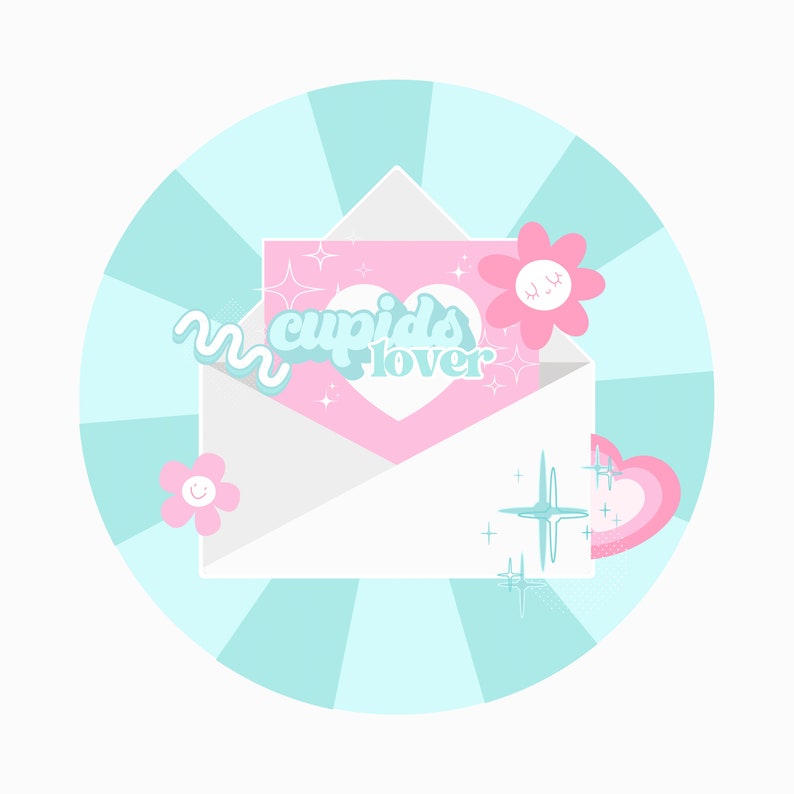 Editable Kawaii Pink Logo in Canva Template Love/heart Aesthetic for