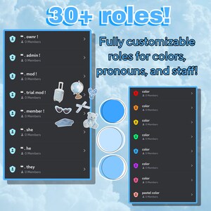 Aesthetic Blue Discord Server Template, 20+ Channels (instant Download ...
