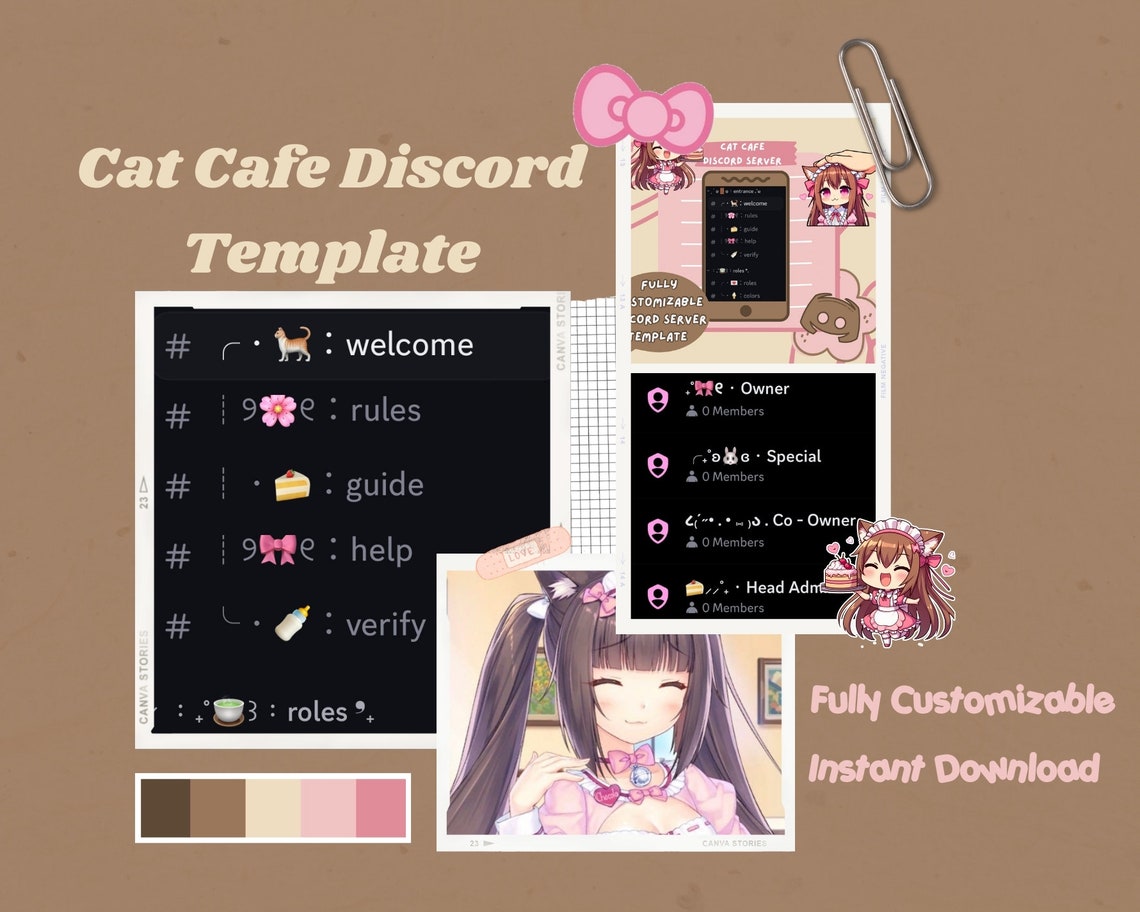 Cafe Aethetic Discord Server Kawaii Cat Girl Discord Server Template