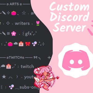 CUSTOM aesthetic Discord Server for gaming/twitch | personalized discord servers | Discord Twitch Server | Custom made kawaii Discord Server